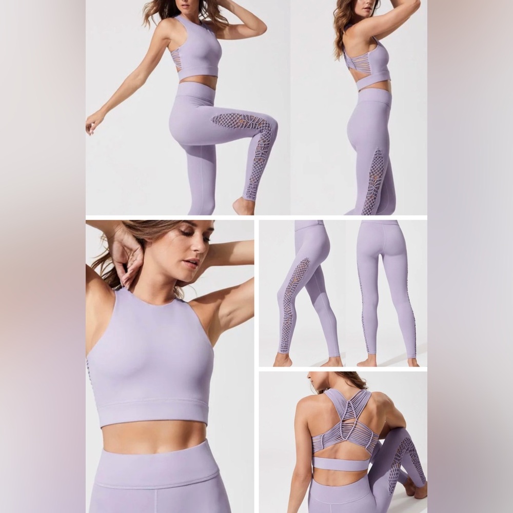 Carbon38 Lavender Seminyak Macrame
Sports Bra and Tanjung leggings. Sz Medium